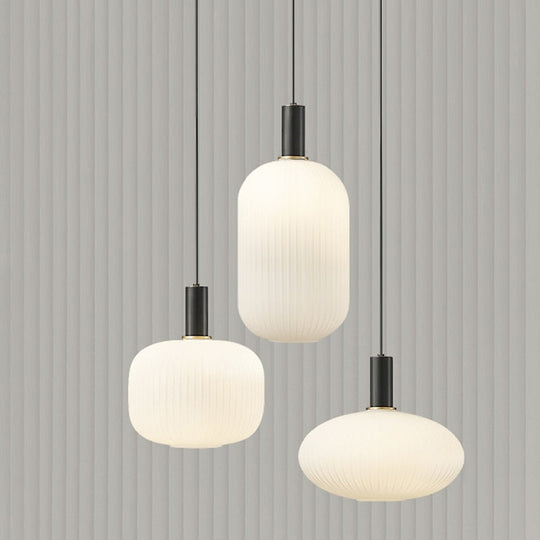 Nordic Glass Pendant Lights Retro Restaurant Creative Living Room Lamp Simple Bedside Lamp Led E27