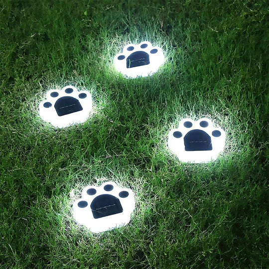 1/4Pcs Waterproof Led Solar Bear Paw Ground Light Outdoor Street Garden Wall Lamp Path Decoration