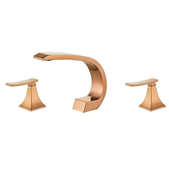 Bathroom Faucet Rose Gold Widespread Basin Black Tap Luxury Mixer Hot And Cold Shower Room Sink