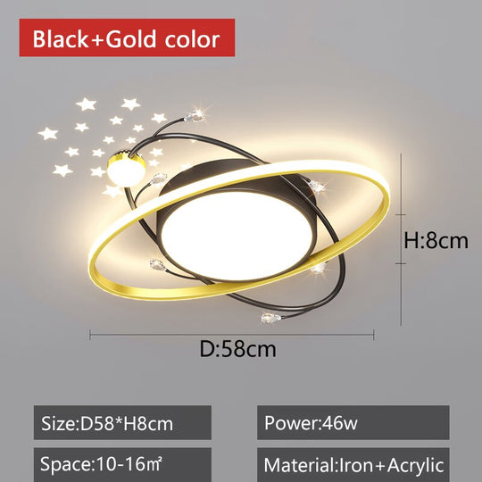 Black/White Modern Chandelier For Living Bedroom Decoration 110 - 220V Starry Sky Led Plafonnier