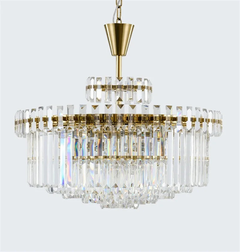 New Modern Luxury Large Chandelier Crystal Lamp Led Luminare Ac110V 260V Gold Dining Room Living