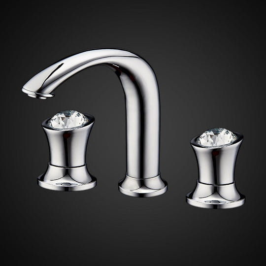 Basin Faucets Rose Gold Brass Bathroom Sink Holes Double Handle Luxury Bathbasin Bathtub Taps Hot