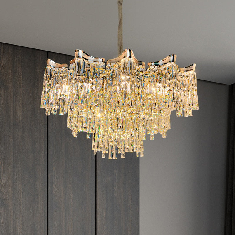 Light Luxury Crystal Lamp Livingroom Chandelier Personality Atmosphere New Hall Living And Dining