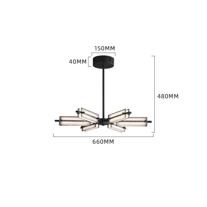 Minimal All - Copper Living Room Main Chandelier Light Luxury High - End Glass Dining Windmill Lamp