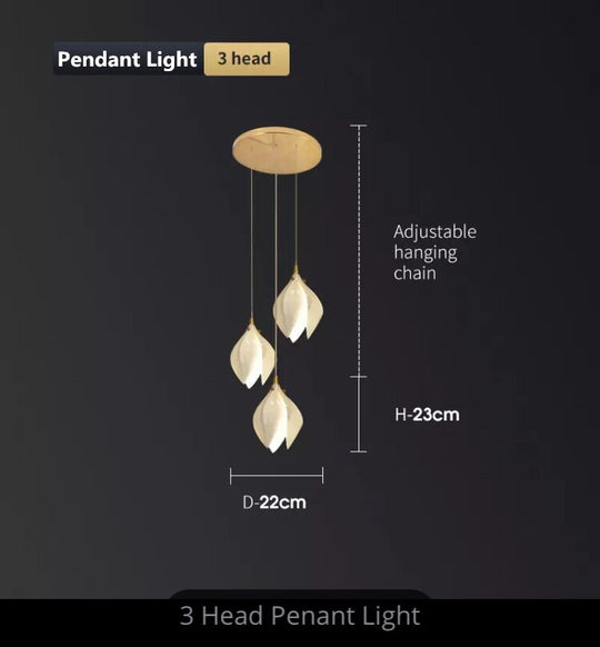 New Nordic Simple Ceramic Magnolia Restaurant Chandelier Hotel Sales Office Personality Bedroom