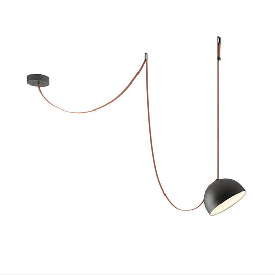 Trendy Diy Long Belt Black Orange Pendant Light Chandelier Luminaire Suspension Lamp For Living Room