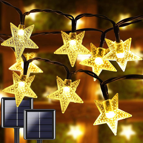 Outdoor 20 - 100 Led Solar Powered Star String Light Waterproof Power Lamp Fairy For Garland Lawn