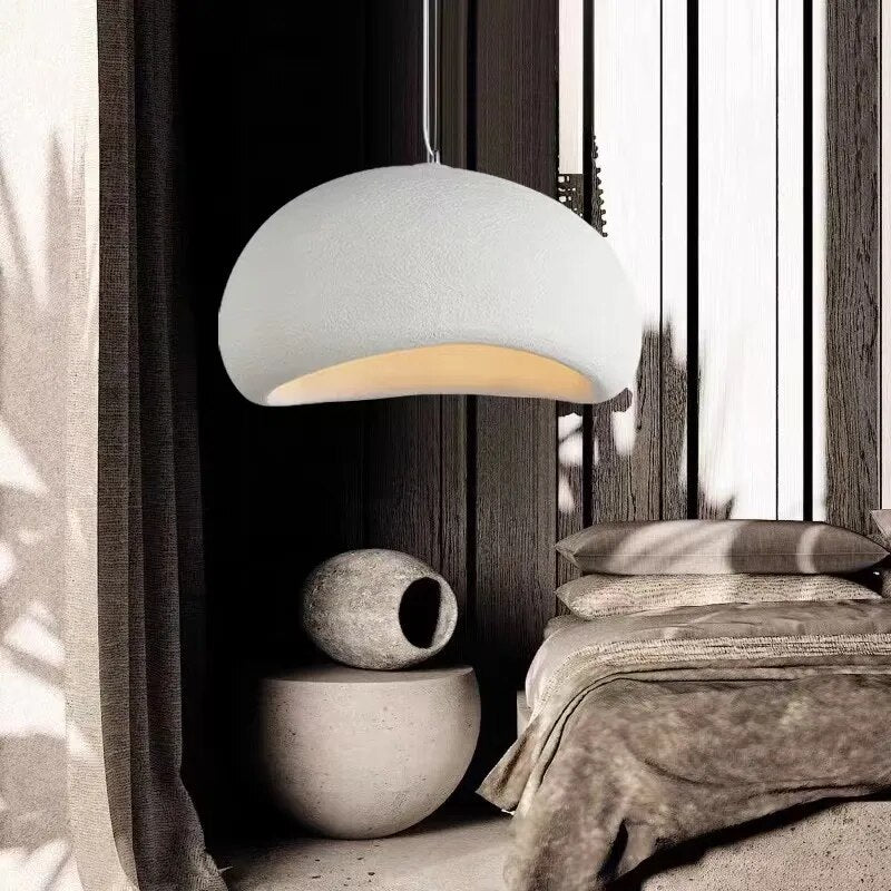 Nórdico Creamy Estilo E27 Luzes Pingente Cabeceira Wabi Sabi Pendurado Lâmpada Restaurante