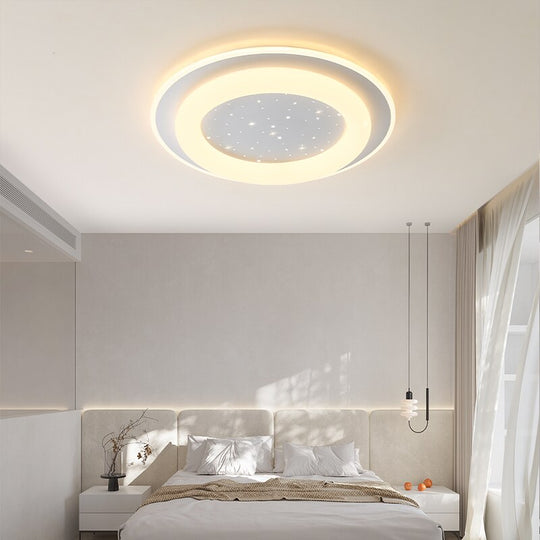 Nordic Led Ring Chandeliers Simple Modern Bedroom Ceiling Lights Personality Creative Lighting Art