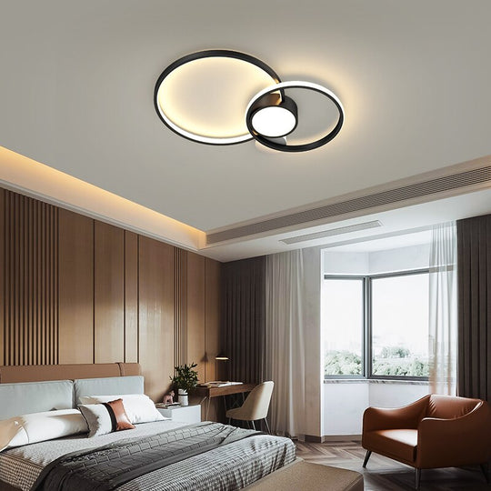Postmodern Minimalist Living Room Chandeliers Creative Aluminum Bedroom Lamp Led Art Study Ceiling
