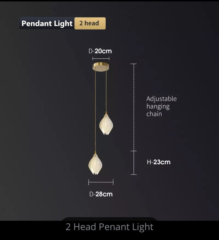 New Nordic Simple Ceramic Magnolia Restaurant Chandelier Hotel Sales Office Personality Bedroom