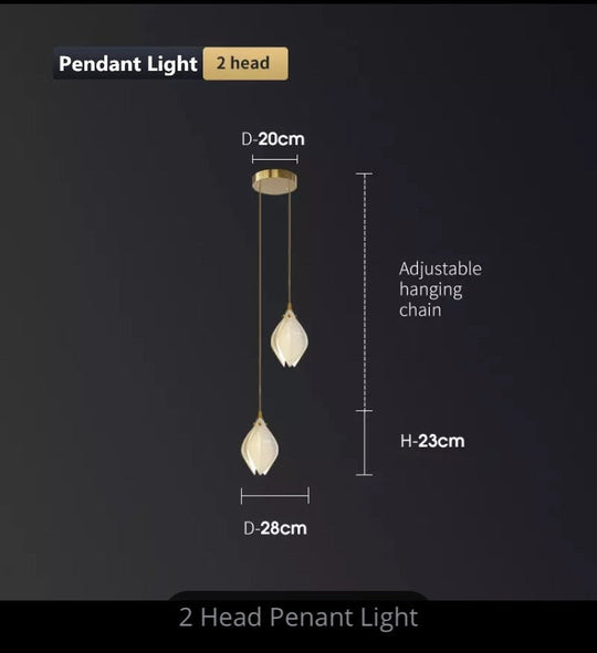 New Nordic Simple Ceramic Magnolia Restaurant Chandelier Hotel Sales Office Personality Bedroom