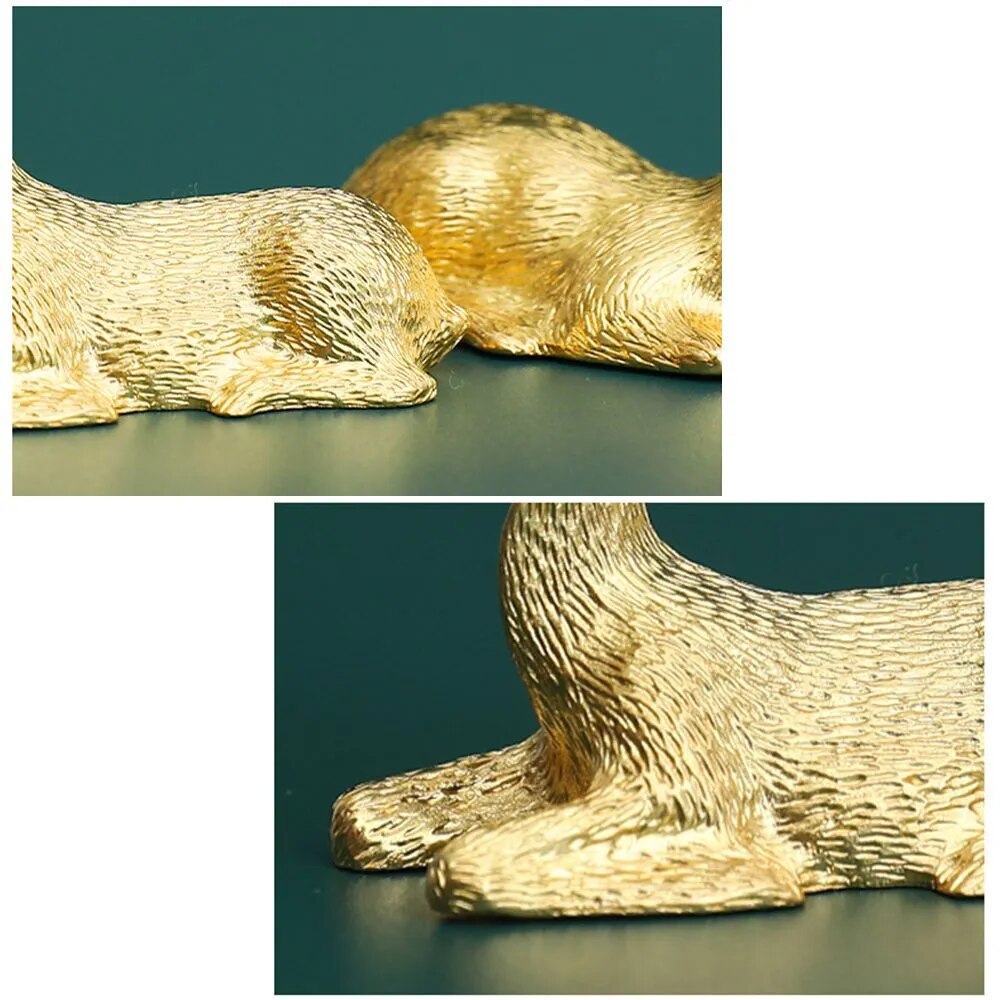 1 Pair Elk Deer Statue Nordic Ornament Art Figurine Vintage Golden Handicraft Table Decoration