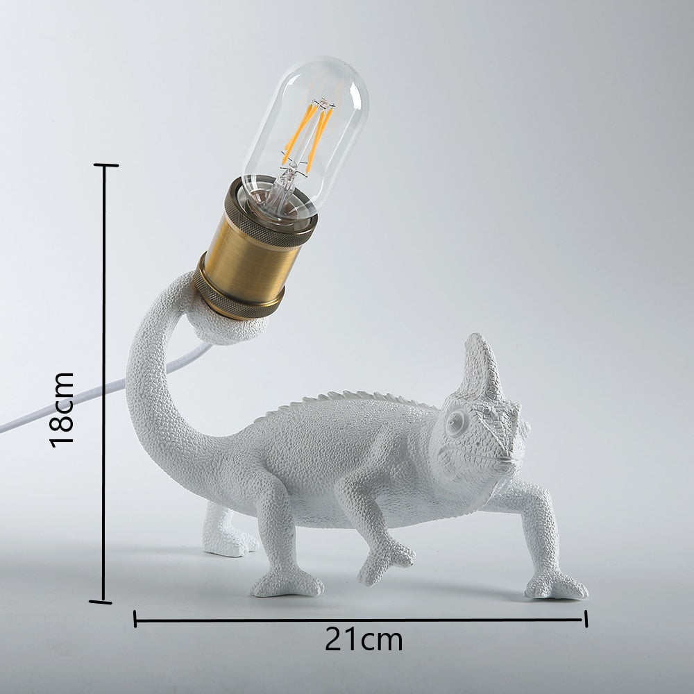 Nordic Resin Chameleon Table Lamp - Modern Led Desk Night Light For Living Room And Bedroom Decor