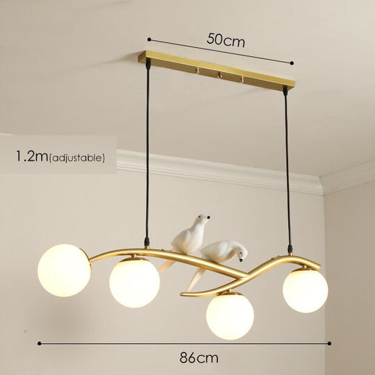 Nordic Modern Bird Pendant Lights White Glass Ball E Type - Gold / Cold White Lighting