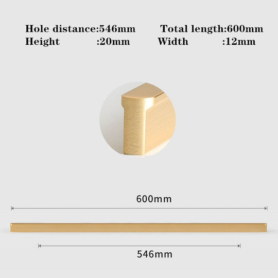 1Pc Simple Gold Brushed Kitchen Cabinet Long Door Handles Aluminum Alloy Wardrobe Cupboard Pulls