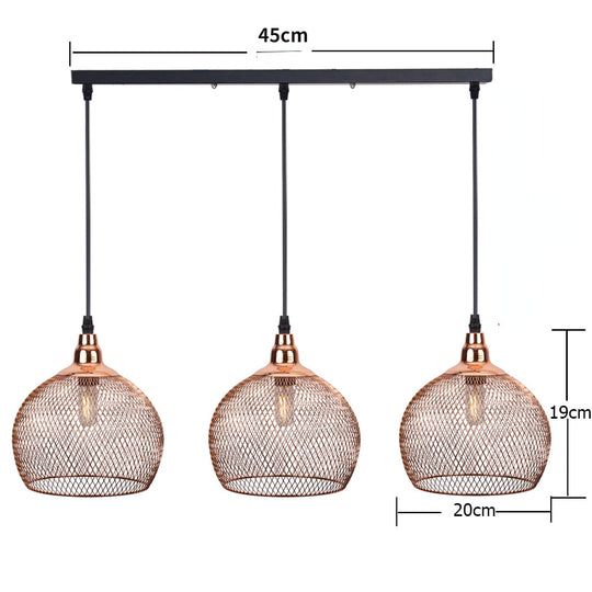 Nordic Restaurant Bar Lighting Living Room Walkway Retro Rose Gold Bird Cage Creative Light Fixture