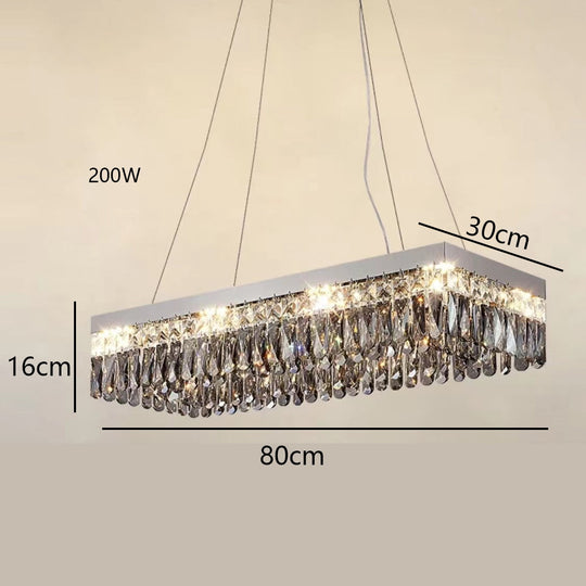 Luxury Square Crystal Led Ceiling Lights - Modern Dimmable Lamps For Elegant Living Room Decor &