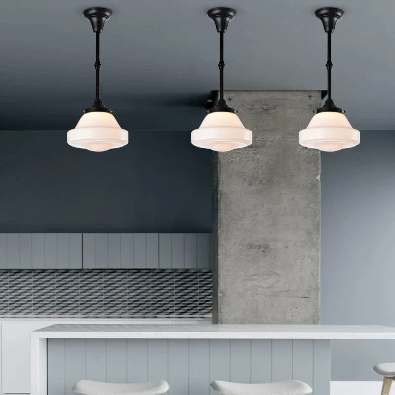 Clara Vintage Industrial Hanging Lamp - Nordic Black Glass Ceiling Light For Bedrooms And Lofts