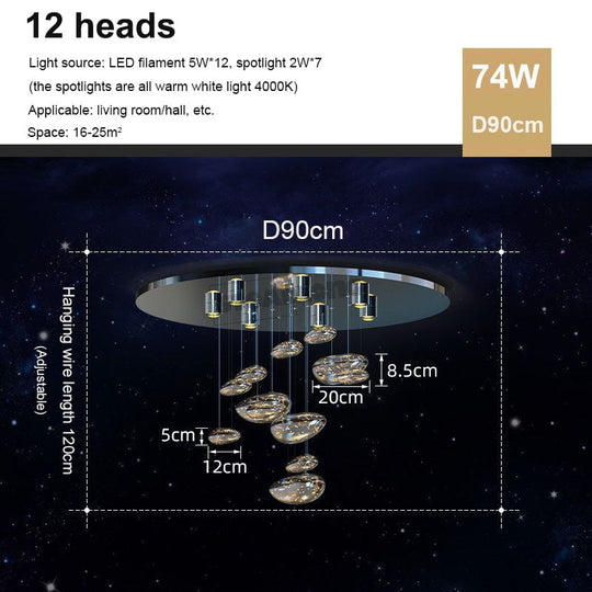Morden Led Floating Water Drop Ceiling Chandeliers Gypsophila Living Dining Room Pendant Lamp