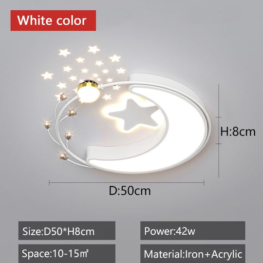 Black/White Modern Chandelier For Living Bedroom Decoration 110 - 220V Starry Sky Led Plafonnier