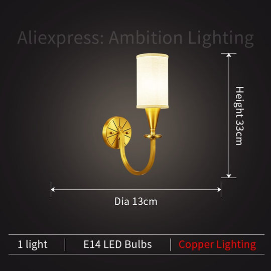 Refined Copper Elegance: Classic American Country - Style Chandelier For Living Spaces 1 Head Wall