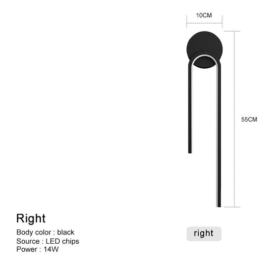Modern Minimalism Led Wall Lamp For Indoor Home Bedroom Fixture Black Gold Lights Living Room