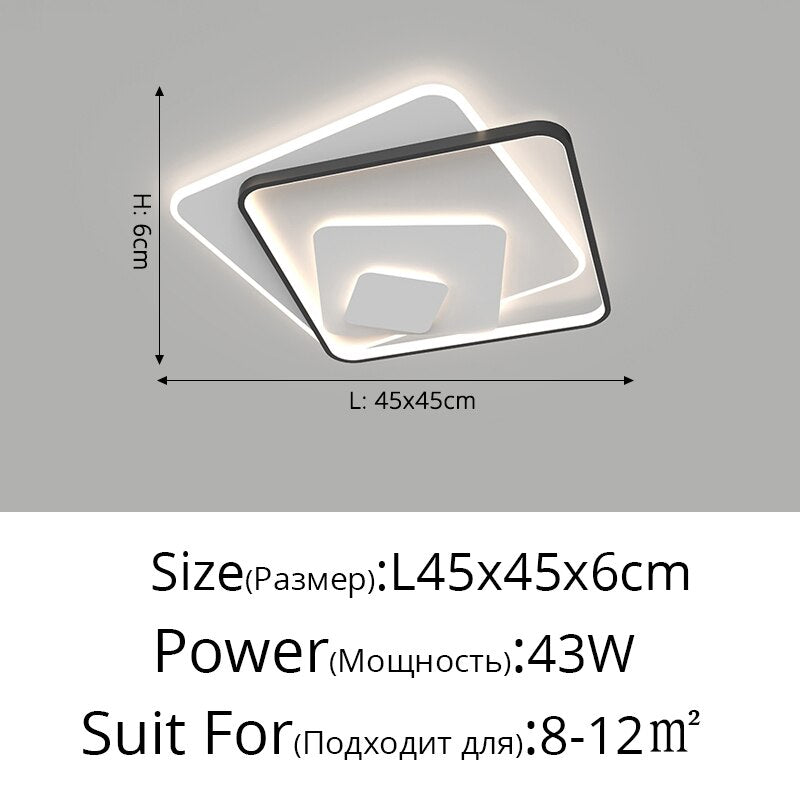 Nordic Modern Minimalist Bedroom Chandeliers White Black Led Ring Lamp Style Living Room Lights