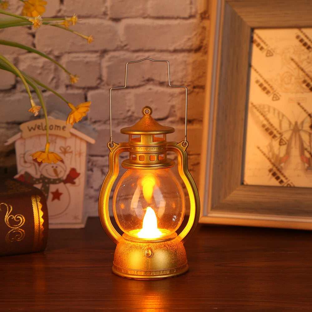 Retro Solar Powered Lamp Hanging Lanterns Warm Light Hollow Lights With Handle Outdoor Garden
