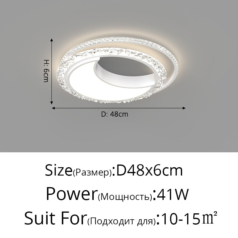 Nordic Bedroom Recessed Led Ceiling Lights Post - Modern Luxury Crystal Creative Living Room