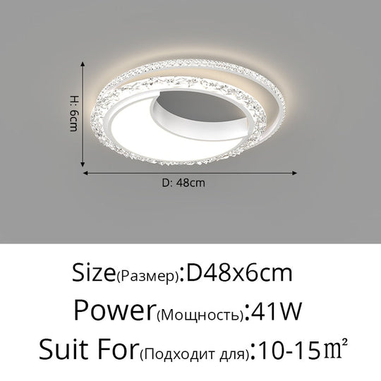 Nordic Bedroom Recessed Led Ceiling Lights Post - Modern Luxury Crystal Creative Living Room