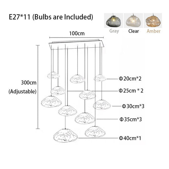 Cloud Glass Dimmable Led Lights Modern Ceiling Chandeliers New Lustres Stair Pendant Lamps Home