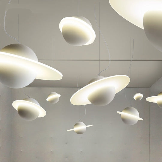 Nordic Design Minimalist Jupiter Ring Pendant Lights For Living Room Decoration Adjustable Led