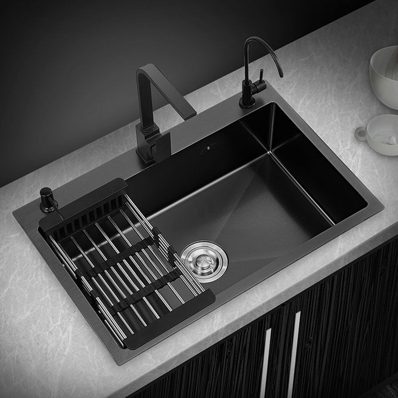 Black Stainless Steel Single Bowl Kitchen Sink Undermount Dishwasher Sink