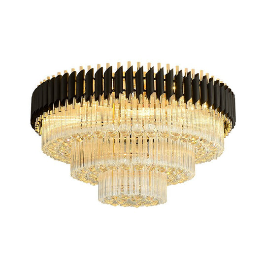 Luxury Rectangular Crystal Ceiling Lamp - Dazzling Large - Scale Lighting For Elite Living Rooms &