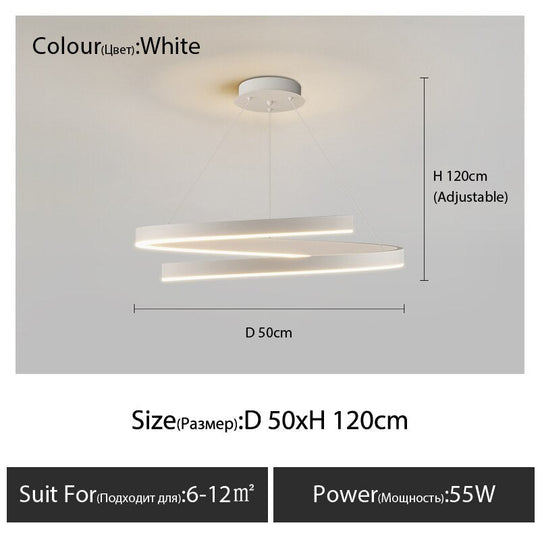 Dining Room Chandelier Master Bedroom Light Modern Minimalist Living Dining Table Round Lamps White