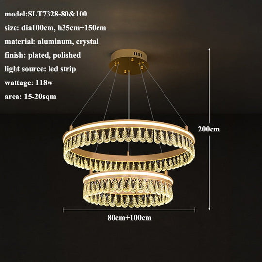 Duplex Nordic 5 Layer Led Luxury Crystal Designer Chandelier Lustre Lighting Modern New Style