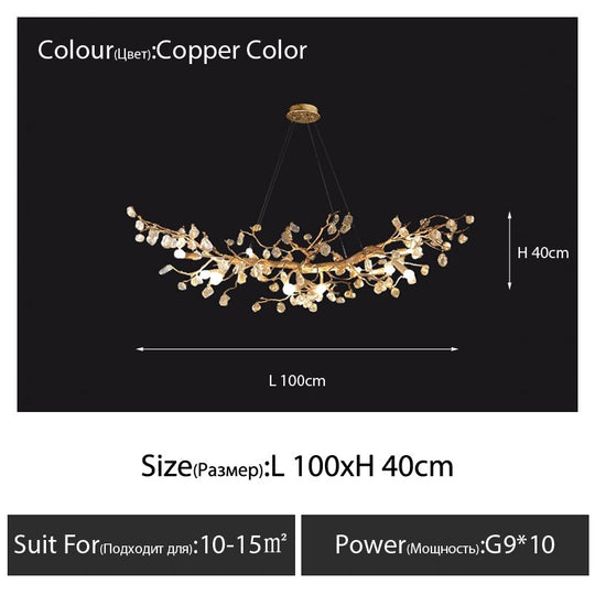 Modern Led Branches Ceiling Chandeliers Glass Crystal Pendant Lamp Handmade Kapok Flower Hanging