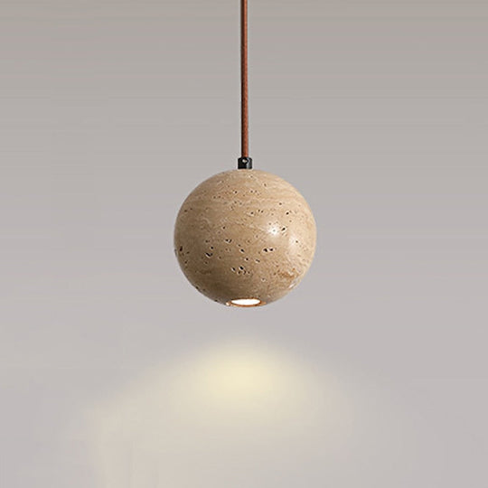Modern Creativity Round Yellow Marble Small Fresh Chandelier Study Bedroom Decorative Droplight