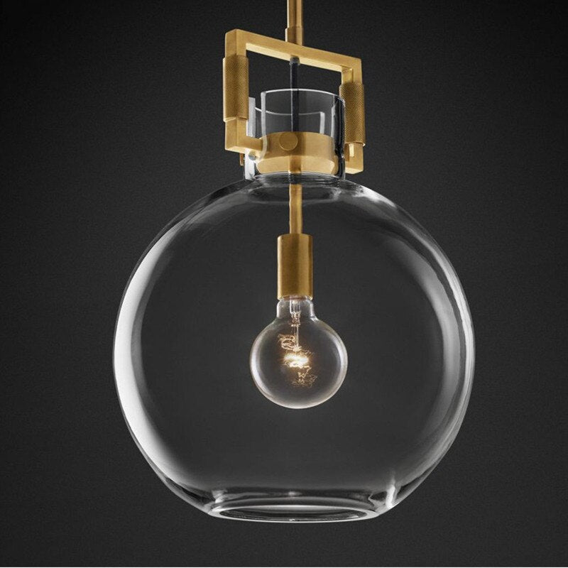 American Retro Edison E27 Led Pendant Light - Gold Metal Adjustable Droplight For Indoor Lighting
