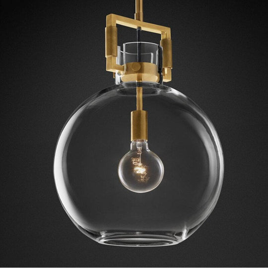 American Retro Edison E27 Led Pendant Light - Gold Metal Adjustable Droplight For Indoor Lighting