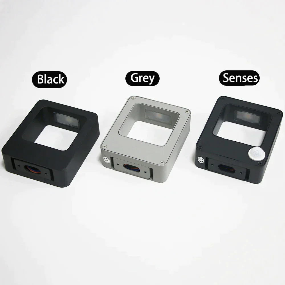 Outdoor Waterproof Wall Lamps Human Induction Lights Aluminum Black Gray Lamp Indoor Exterior Porch