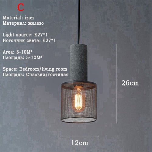 Retro Loft Pendant Light Russia Vintage Industrial Lamp Fixtures Bedroom Cafe Kitchen Adjustable