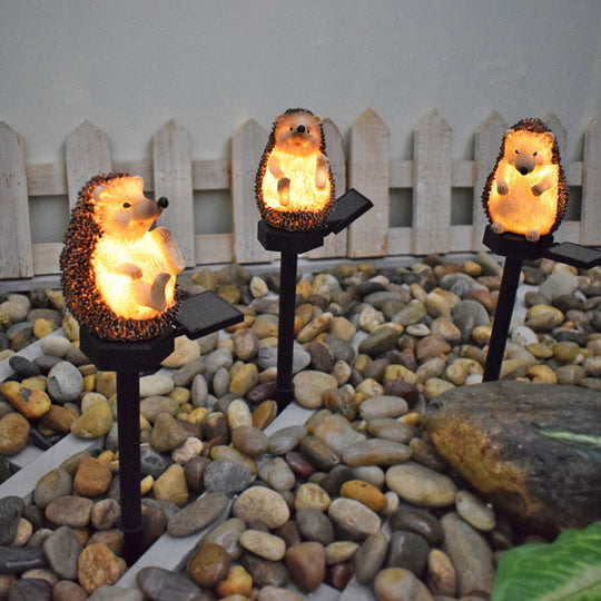 Solar Garden Lawn Light Hedgehog Resin Ground Lamp Waterproof Outdoor Courtyard Landscape Spotlight