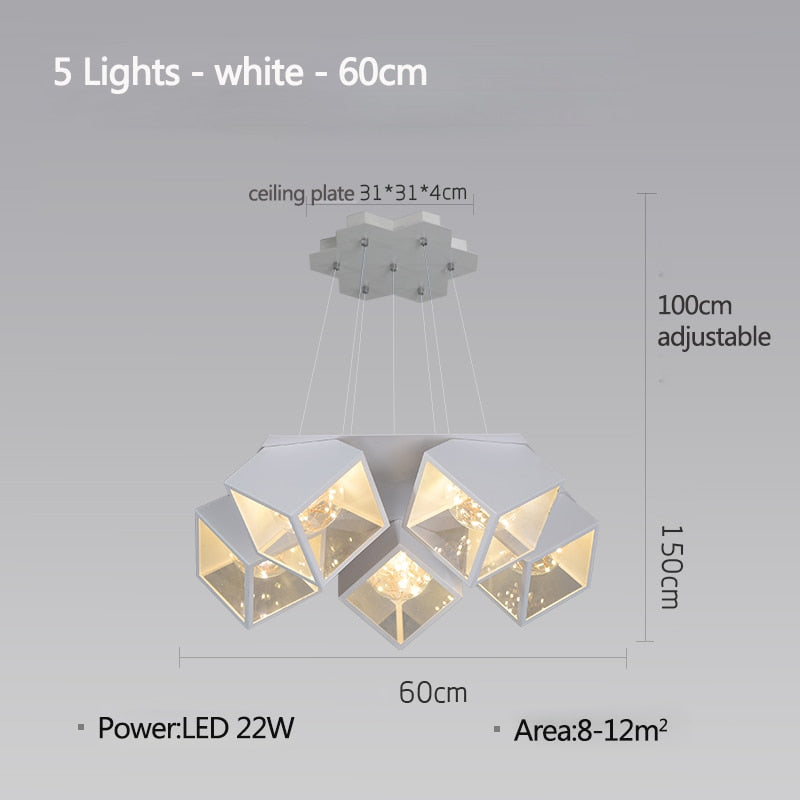 Modern Led Gypsophila Ceiling Chandelier Bedroom Living Dining Room Pendant Lamp Luster Deco