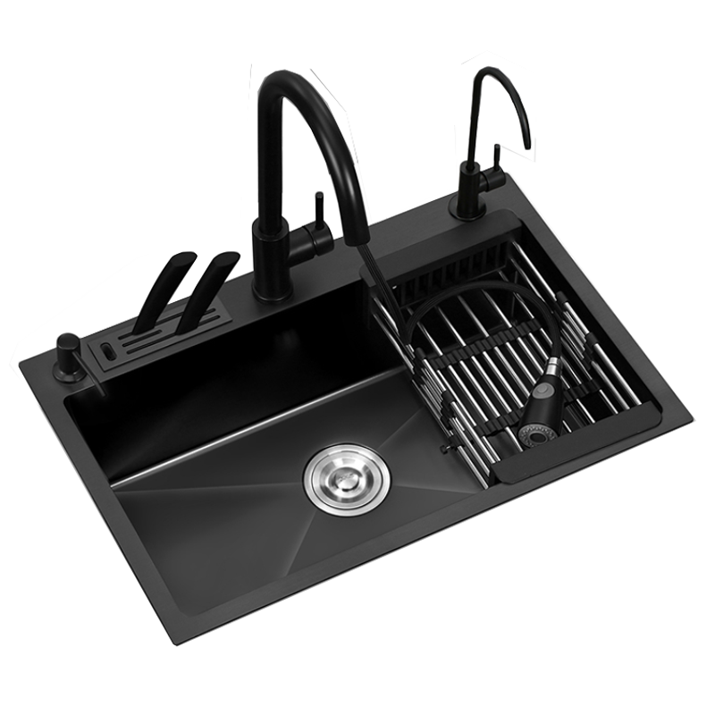 Black Stainless Steel Single Bowl Kitchen Sink Undermount Dishwasher Sink