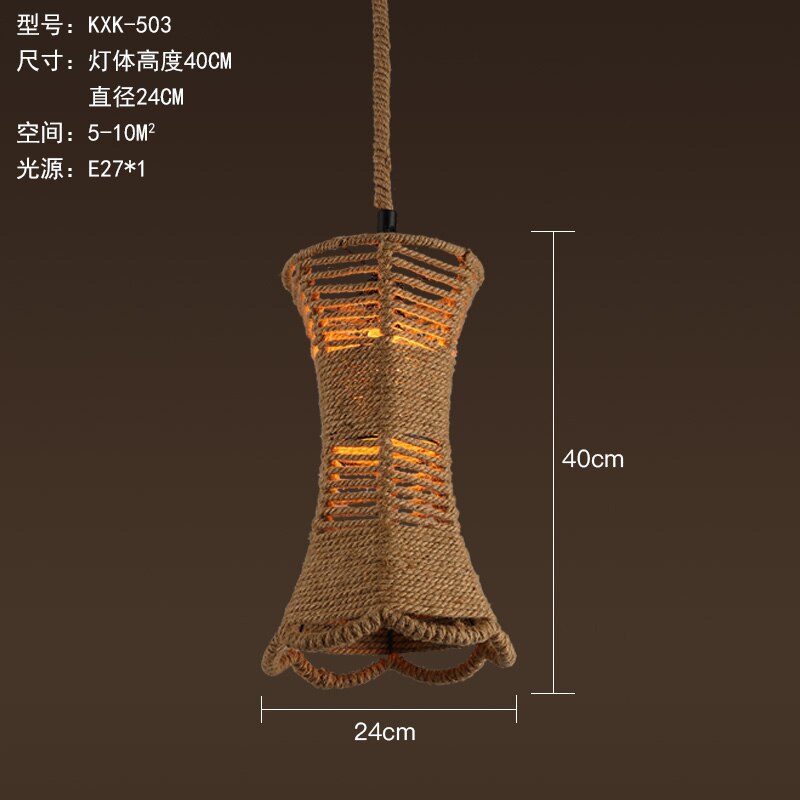 Vintage Retro Hemp Rope Industrial Pendant Light For Living Room Home Design Kitchen Fixtures