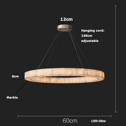 Retro American Rectangular Led Marble Black Ceiling Chandelier Lighting Lustre Suspension Luminaire