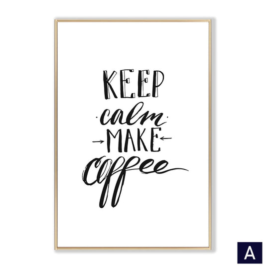 Black White Canvas Painting Nordic Kitchen Quotes Wall Posters Art Prints Pictures For Dining Room