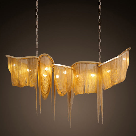Modern Novelty Tassel Led Chandelier Lighting Living Dining Room Decor Chandeliers Lamp Loft Villa